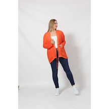 Moda Berray B027 Cebi Pullu Kapüşonlu Gömlek Turuncu 001