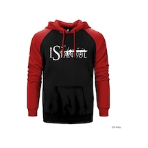 İstanbul Silüet Gri Renk Reglan Kol Sweatshirt / Hoodie