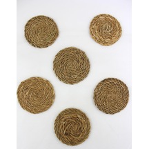 6 Lı Hasır Çay Altlığı Çay Tabak 10,5cm