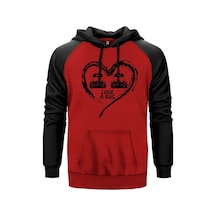 Love A Bug Kırmızı Reglan Kol Unisex Sweatshirt Hoodie Kırmızı