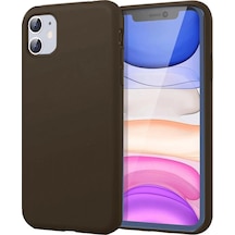 İphone 11 Kılıf First Silikon - Kahverengi