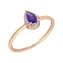 Sirius Pırlanta Damla Ametist Taşlı Yüzük 0817R0232
