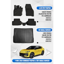 Volkswagen T-roc 2026 Sonrası Uyumlu 4.5d Premium Havuzlu Oto Paspas Ve Liner Ust Bagaj Havuzu