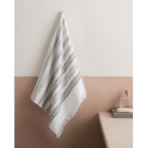Madame Coco Guamod Pamuklu Yüz Havlusu - Beyaz/gri - 50x80 Cm 8684427190654 Beyaz