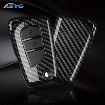 Dashanshop Karbon Fiber Abs Araç Anahtar Kılıfı 3 Tuşlu Çizilmeye Dayanıklı 2012-2024 Rav4 Corolla