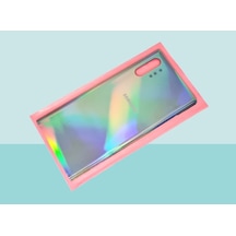 Tkgz Samsung Galaxy Uyumlu Note 10 Plus Arka Kapak Batarya Kapağı - Gri Çok Renkli