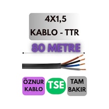 Öznur 4x1,5 Ttr Kablo Metre Seçenekli Siyah - 80 Metre