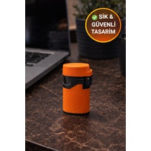 Turuncu Rüzgar Geçirmez Çakmak Turbo Alev Doldurulabilir Metal Başlıklı Güçlü Çakmak