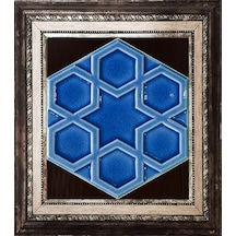 Armada Çini 15X17 Cm Rölyefli Yıldız Kobalt Altıgen Çini Pano