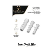 7 Mm Beyaz Plastik Dübel 1000 Li Duvar Ve Beton Uyumlu Çoklu Renk