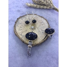Oniks Taşlı Gümüş Set 925 Ayar Taş (512167420)