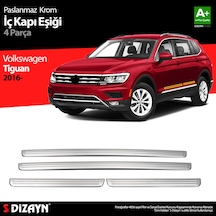 S-Dizayn Vw Tiguan Krom İç Kapı Eşiği 4 Prç. 2016 Üzeri