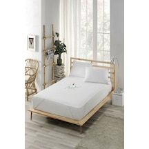 Sıvı Geçirmez Alez Yatak Koruyucu Pamuklu Köşeleri Lastikli Beyaz