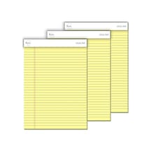 Letter Boyut, 3 Adet, Sarı Renkli Legal Pad, Notluk, Notepad, Defter, Herbiri 50 Yaprak, Geniş