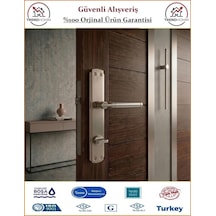 Grossavm Parçalı Aynalı Wc Banyo Kapı Kolu - Nikel Saten - Wc Sağ