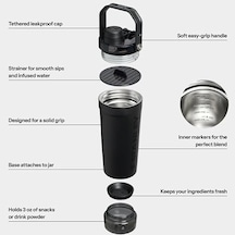 The Vitalize Shaker Black 20 Unisex Siyah Termos Açık Beyaz