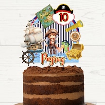 Korsan Temalı Doğum Günü Kişiye Özel Pasta Süsü Cake Topper