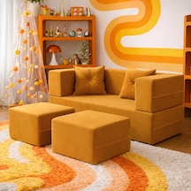 Homedius Loop Katlanır Yatak Olabilen Çok Amaçlı Çift Kişilik Koltuk Hardal