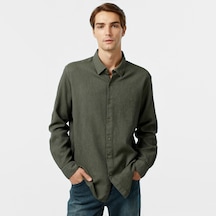 Nautica Erkek Yeşil Classic Fit Gömlek Düz W47402t Yeşil
