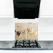 Cam Ocak Koruyucu ve Kesim Tablası Açık Şarap (80cm x 52cm) 2 Pa