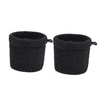 Dolıty 2x Saklama Sepetleri Oturma Odası Şifonyer Tuvalet Siyah Siyah