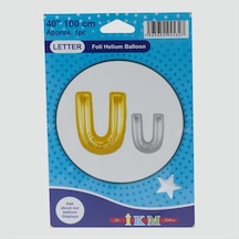 Sarı - 313 - Renkli 40x100 Harfli Folyo - Nazblsmm - Balon U
