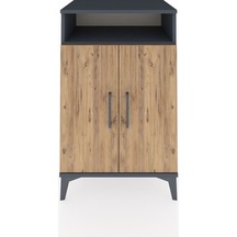 Hyperion Komodin 3 Raflı 2 Kapaklı 60x44x96 Antrasit-çam Antrasit