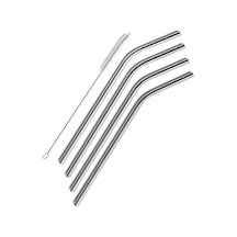 Çelik Pipet Paslanmaz Çelik Metal Meşrubat Pipeti Ve Pipet Temizleme Fırçası Seti 5 Parça Çok Renkli