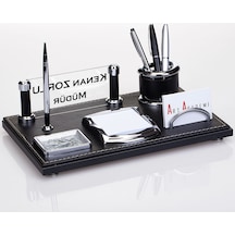 Art Ofis Masa İsimliği Yeni İş Deri Masaüstü İsimlik Seti