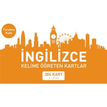 İngilizce Kelime Öğreten Kartlar - Turuncu Kutu - 384 Kart- Mavi Kelebek