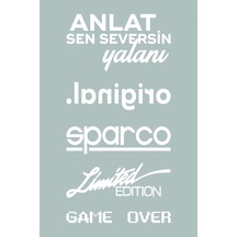 Miyrem-Oto Arka Cam Sticker 40 x 20 CM Beyaz Model:33