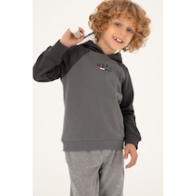 U.S. Polo Assn. Erkek Çocuk Gri Kapüşonlu Sweatshirt 50293495-VR024