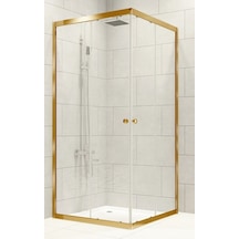 Durul Duşakabin Kare Altın Profil Şeffaf  Cam Şeffaf