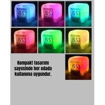 Dekoratif Renk Değiştiren Led Dijital Küp Saat 8x8 Cm Çok renkli