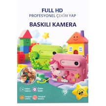 Cmr101 Dijital Çocuk Kamerası Print Kamerası 1080p Full Hd Termal Yazıcılı 2.0 Ekranlı Pembe
