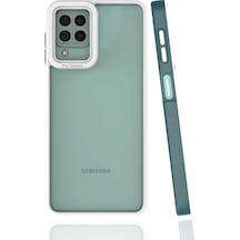 Galaxy Uyumlu M22 Kılıf Tchs Mima Kapak - Koyu Yeşil Koyu Yeşil