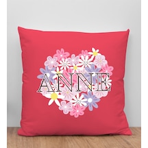 Bk Gift Anneler Günü Tasarımlı Kırmızı Kırlent Yastık, Anneye Hediye, Ev Dekorasyonu, Anneler Günü Hediyesi-3
