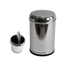 Lider Sallanır Kapak Çöp Kovası Krom Paslanmaz Çelik 12 Litre