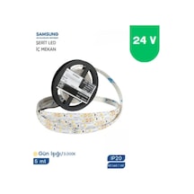 24 Volt 2835 Samsung 60 Led 3000 K Günışığı İç Mekan 5 Metre Şerit Led