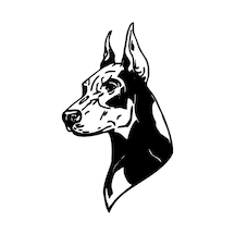 Doberman Köpeği Stickerı Yapıştırması 15Cm Doberman Köpeği Stickerı Yapıştırması 15Cm