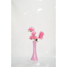 40 Cm Pembe İşlemeli Vazo Pembe Çiçekler