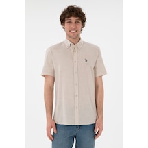 U.s. Polo Assn. Erkek Taş Gömlek Kısa Kollu 50306324-vr049 Tas