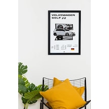 Volkswagen Golf R Siyah Çerçeveli Tablo Poster