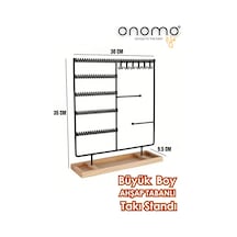 Life Takı Düzenleyici Organizeri Dekoratif Takı Standı Kolye Yüzük Küpelik Ahşap Tabanlı Metal Siyah Siyah