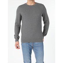 Colin's Colins Regular Fit Bisiklet Yaka Erkek Gri Melanj Kazak 001