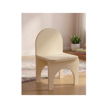 Montessori Mdf Çocuk Sandalyesi, Modern Tasarım, Güvenli Ve Dayanıklı Ahşap Çocuk Sandalyesi Krem