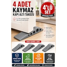 4 Adet Gri Silikon Kapı Altı Stoperi Kaydırmaz Kapı Durdurucu 12 Cm Kapı Sabitleyici
