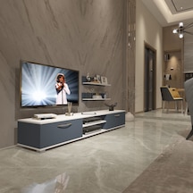 Decoraktiv Eko 4 Mdf Dvd Tv Ünitesi Tv Sehpası Beyaz - Antrasit