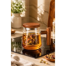 Perotti 17564 Herby Borosilikat Cam Bitki Çayı Demliği 500ml Şeffaf