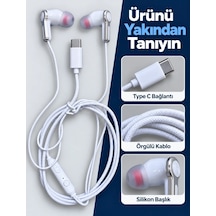 Ers Gümüş Detaylı Silikon Başlıklı Type C Kablolu Kulaklık